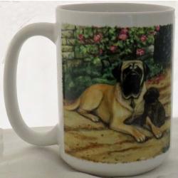 English Mastiff coffee mug back